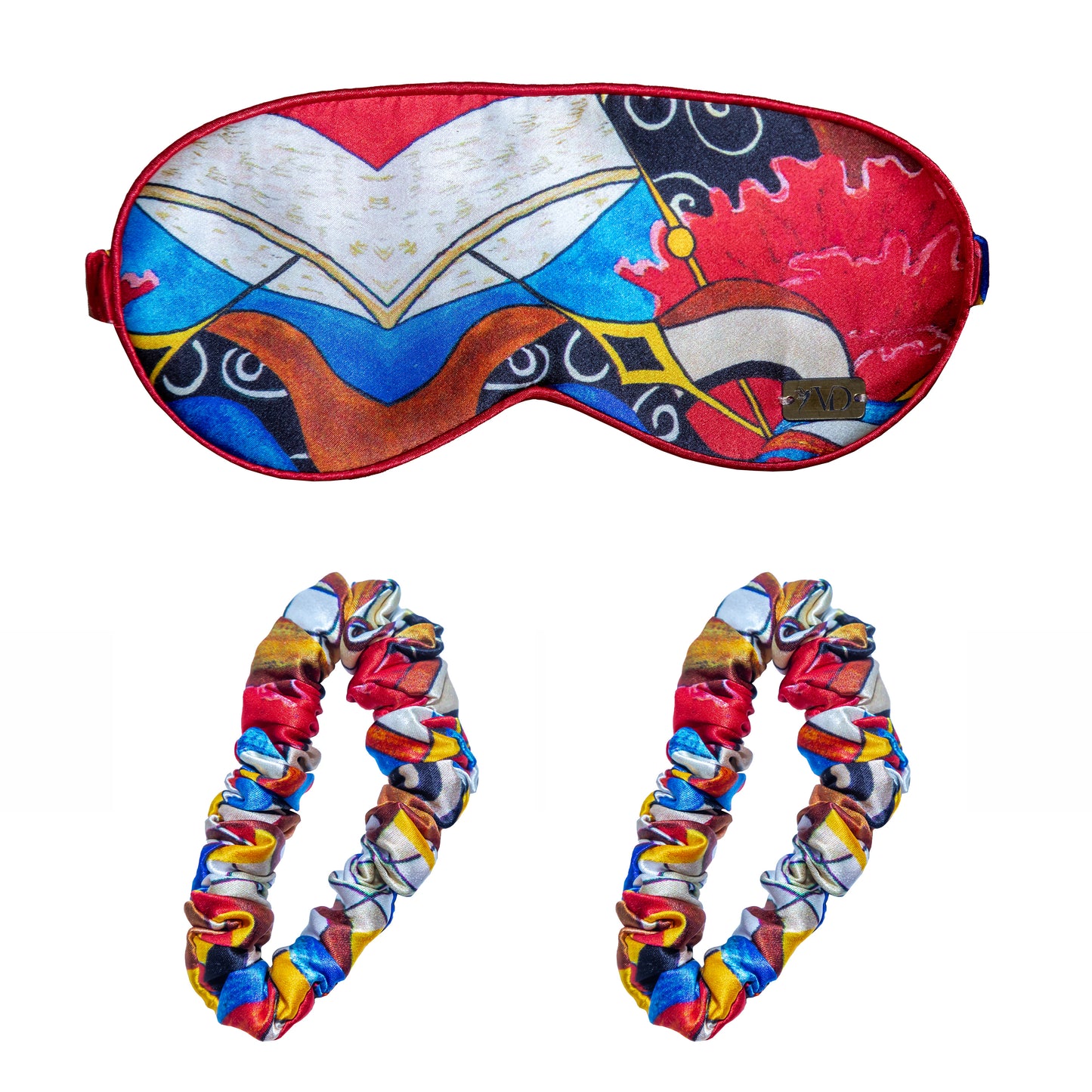 Blue Diamond Abstract / Eye Mask + 2 Scrunchies