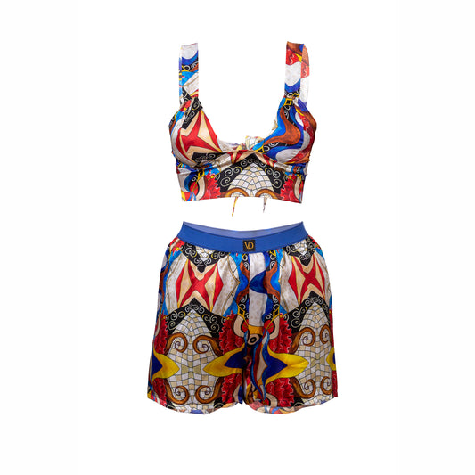 Blue Diamond Abstract / Women's Boxer + Bra